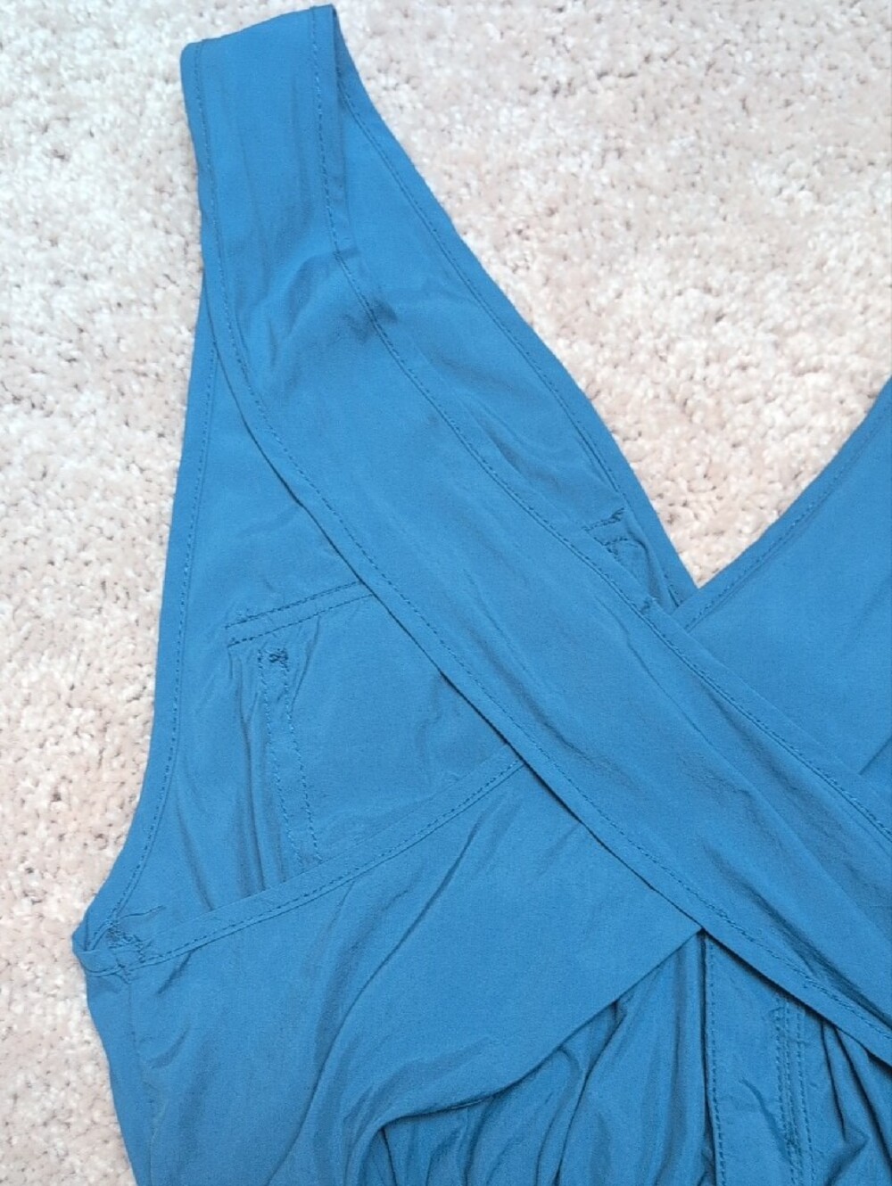 Free People Teal Utility Romper with Pockets - Picture 6 of 7
